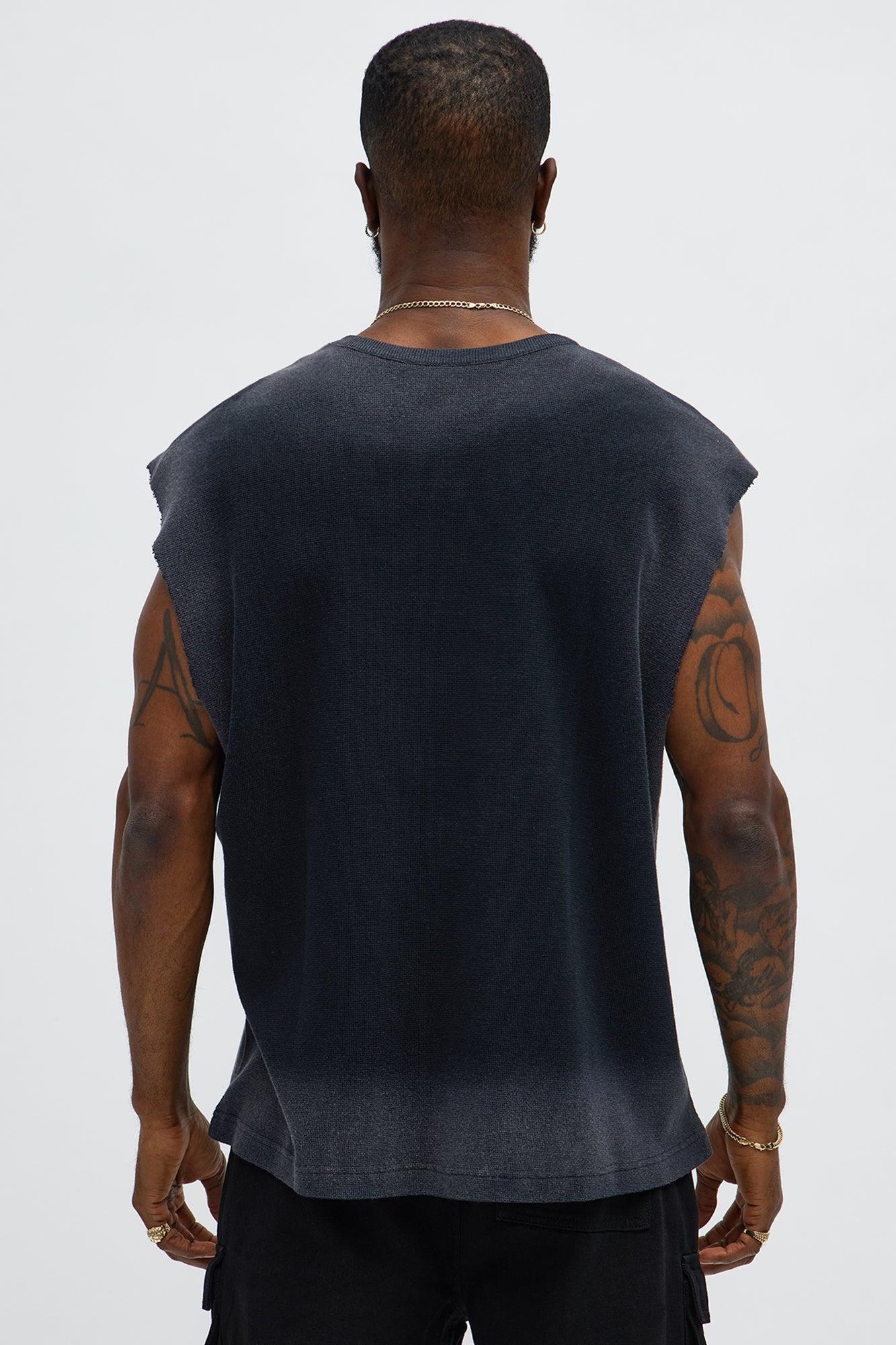 Relaxed Washed Muscle Tank - Gold/Black Product Image