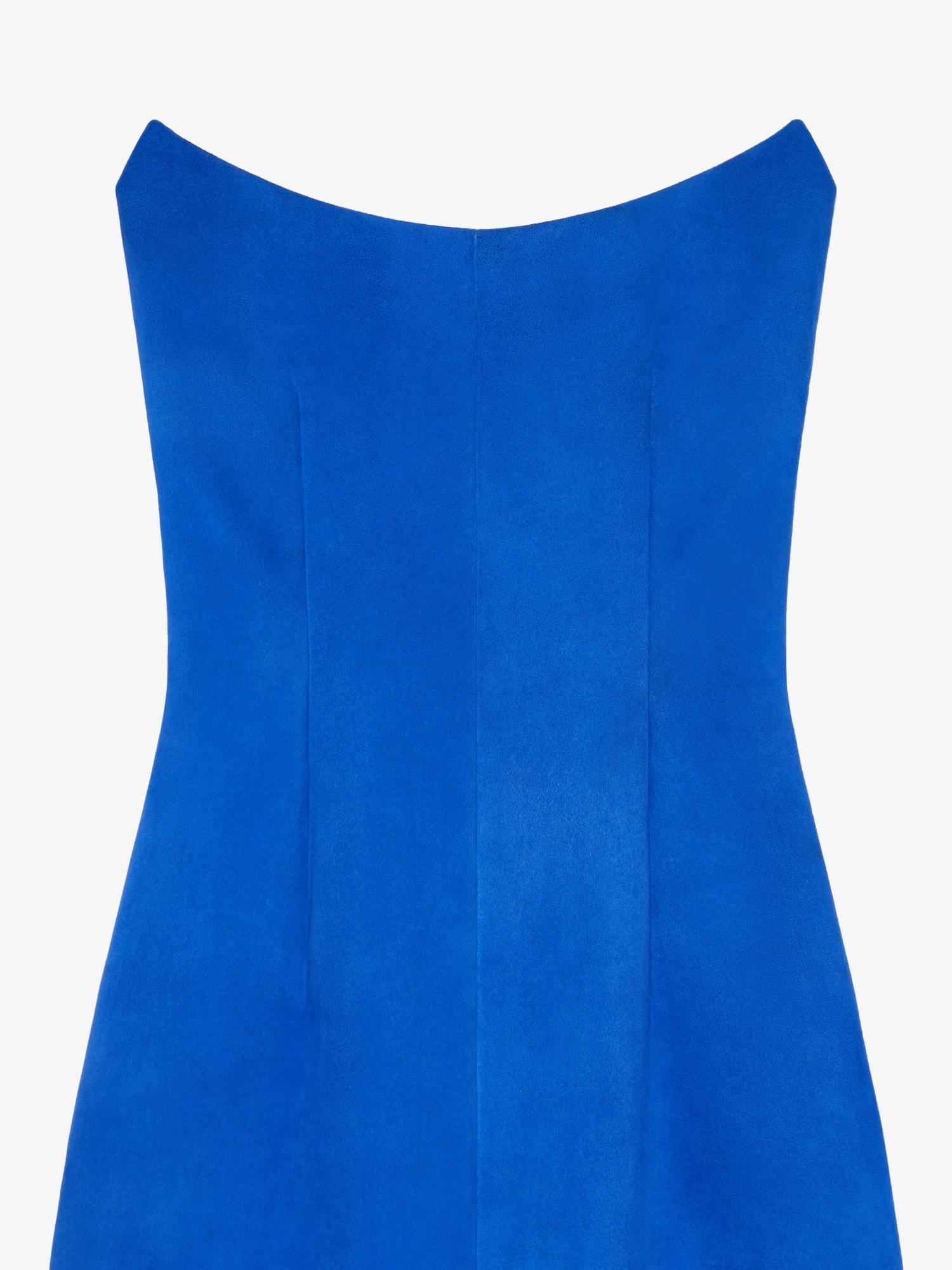 Asymmetric bustier dress in suede Product Image