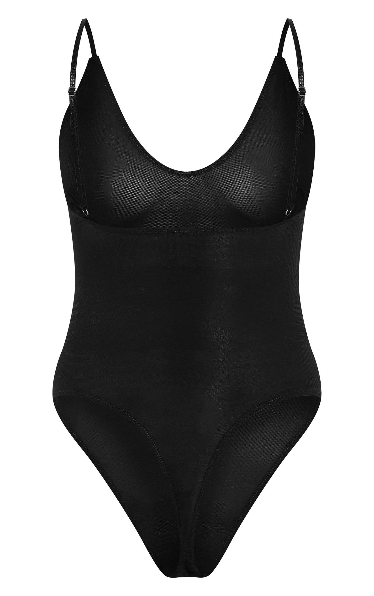 Black Power Mesh Shapewear Bodysuit Product Image