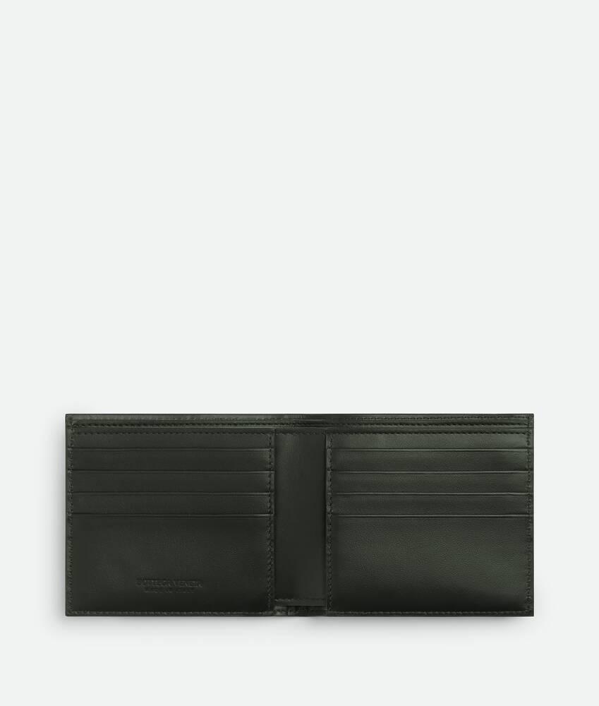 Men's Intrecciato Diagonal Bi-Fold Wallet in Dark green Product Image