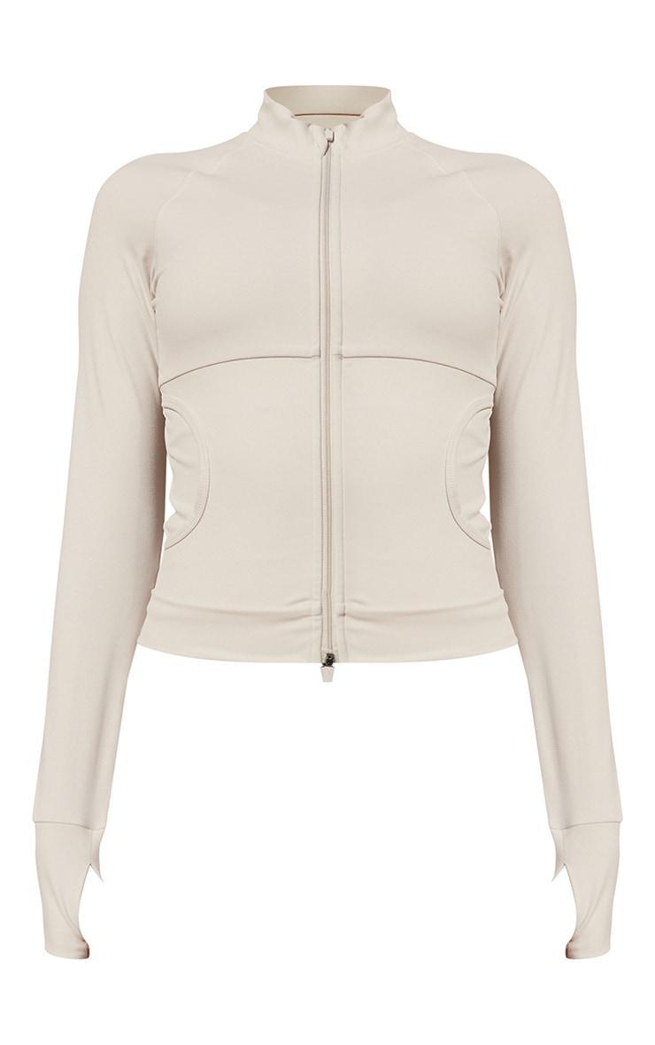 Slate Grey Sculpt Pocket Front Double Zip Up Jacket Product Image