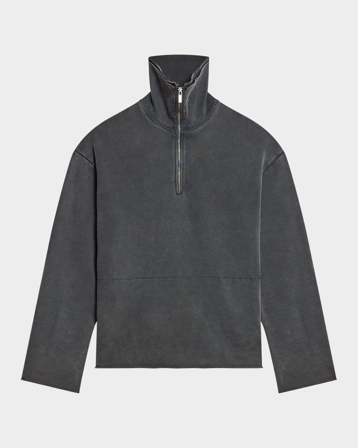 Men's Washed Quarter-Zip Oversized Sweatshirt Product Image