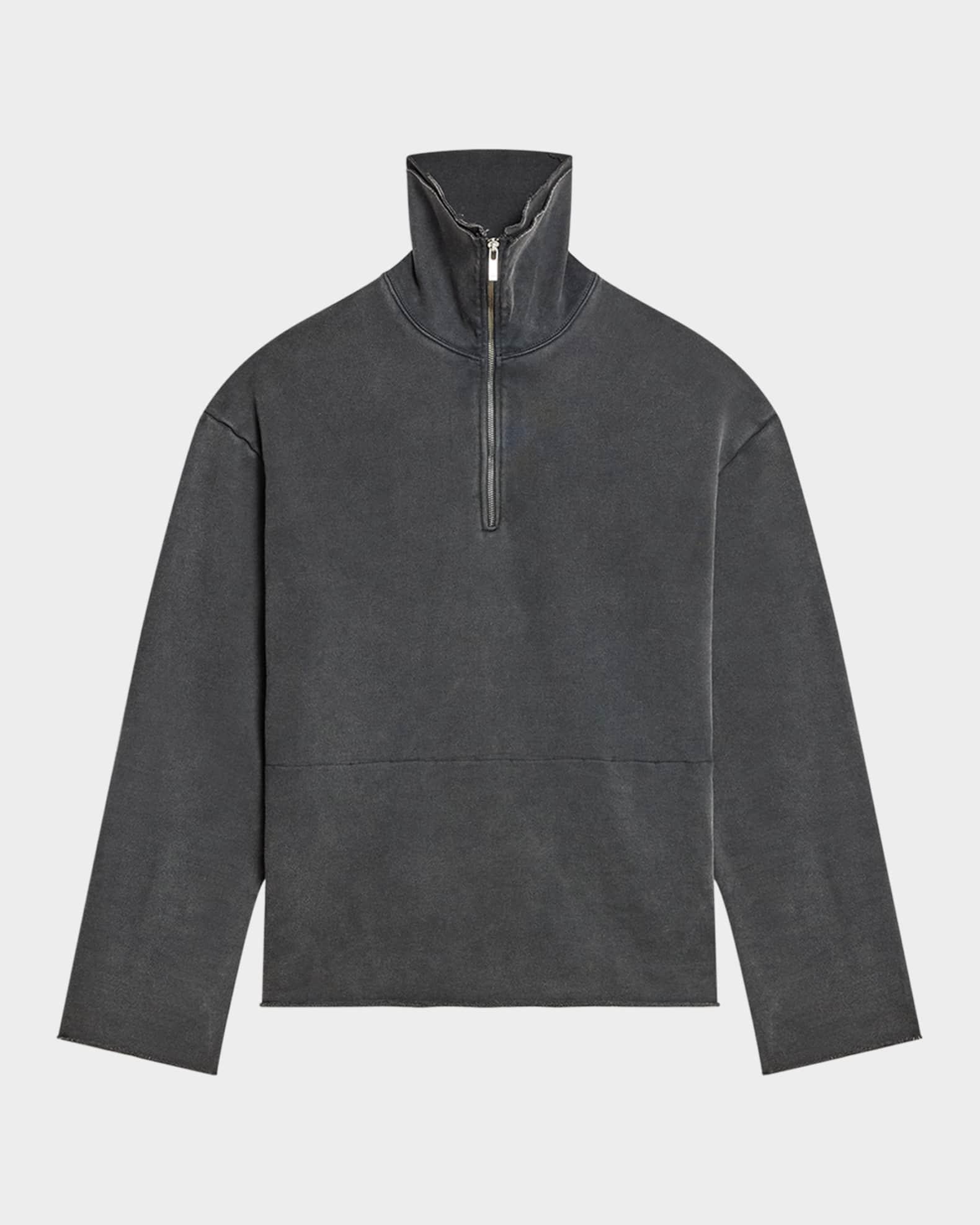 Men's Washed Quarter-Zip Oversized Sweatshirt Product Image