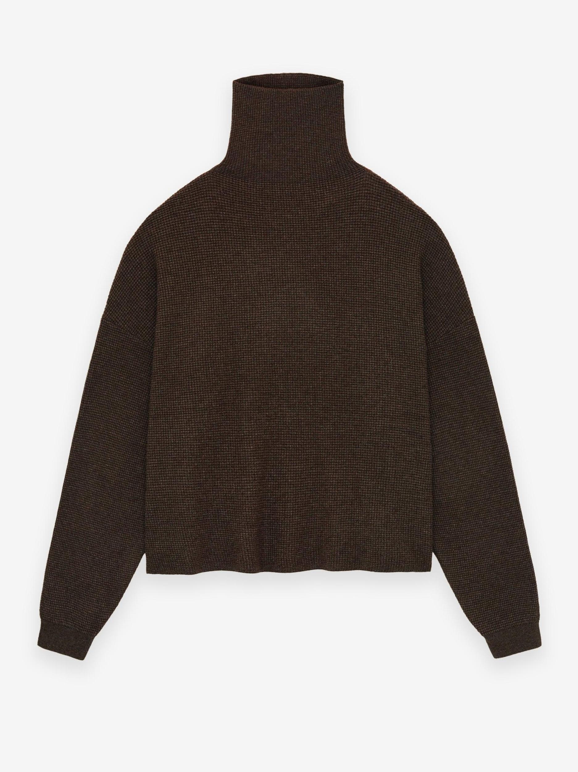 Women's Heavy Waffle Cropped Turtleneck Female Product Image