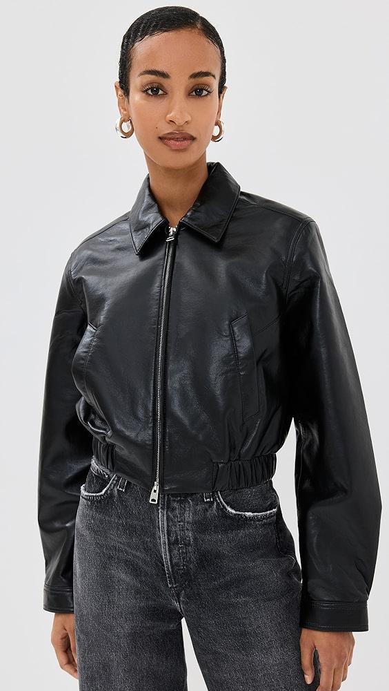 AGOLDE Essie Recycled Leather Cropped Jacket | Shopbop Product Image