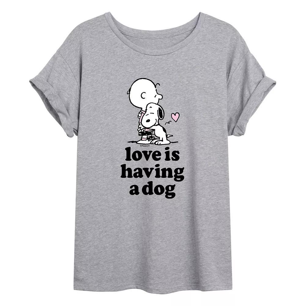 Juniors Peanuts Love Dog Oversized Tee, Girls Product Image