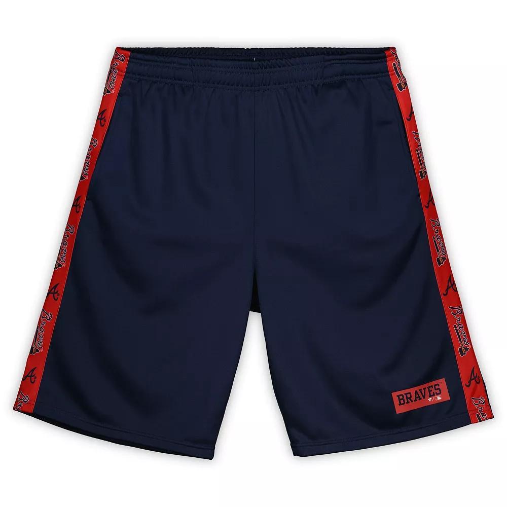 Men's Profile Navy Atlanta Braves Big & Tall Fleece Shorts, Size: 5XB, Blue Product Image