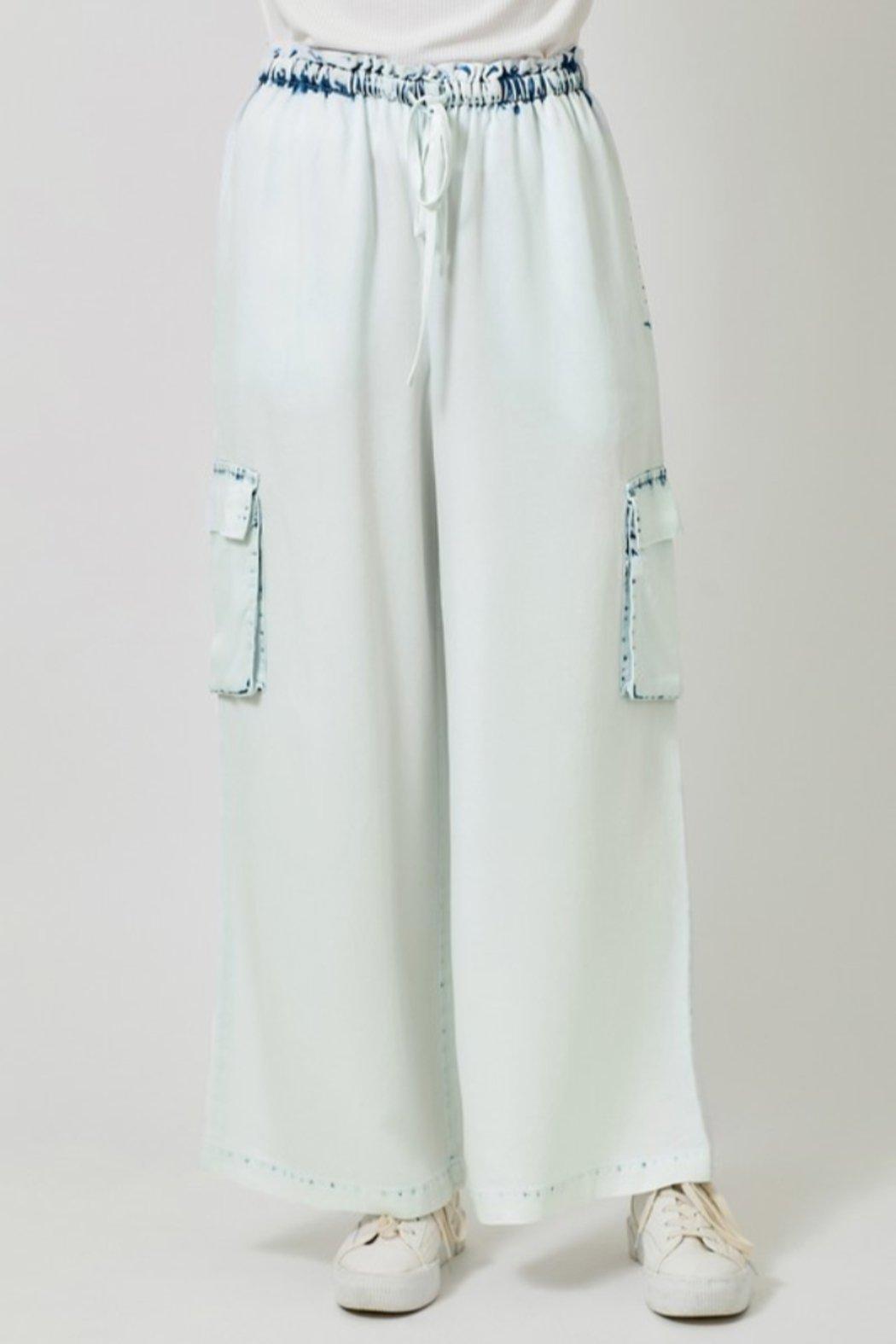 Tencel Wide Leg Cargo Pants Product Image