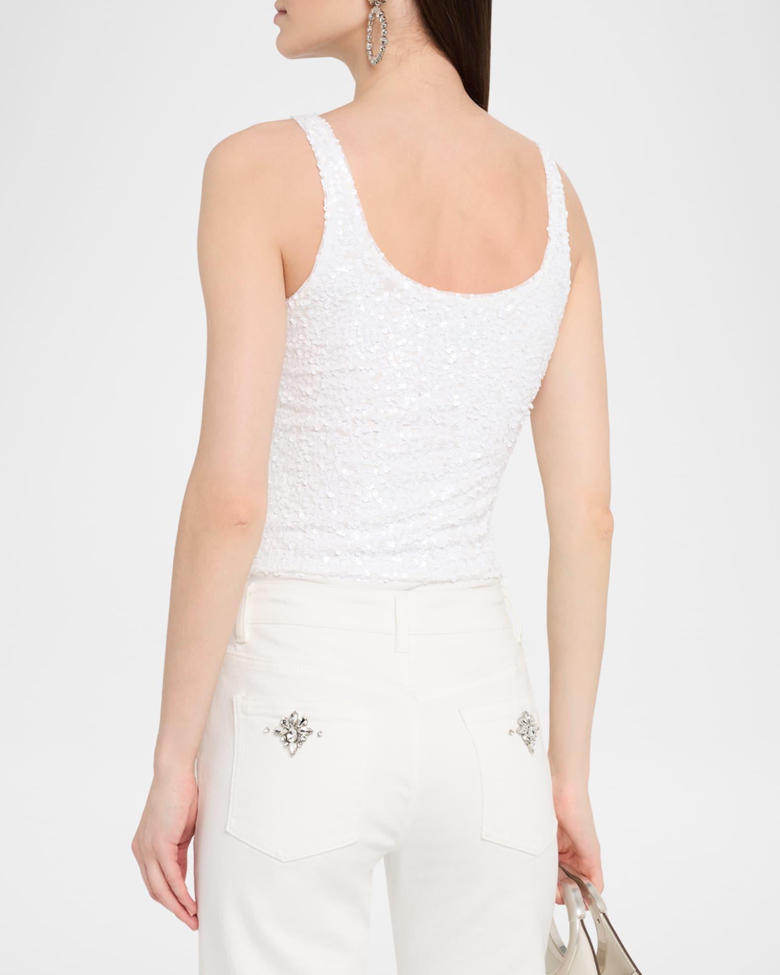 Dina Sequined Scoop-Neck Bodysuit Product Image