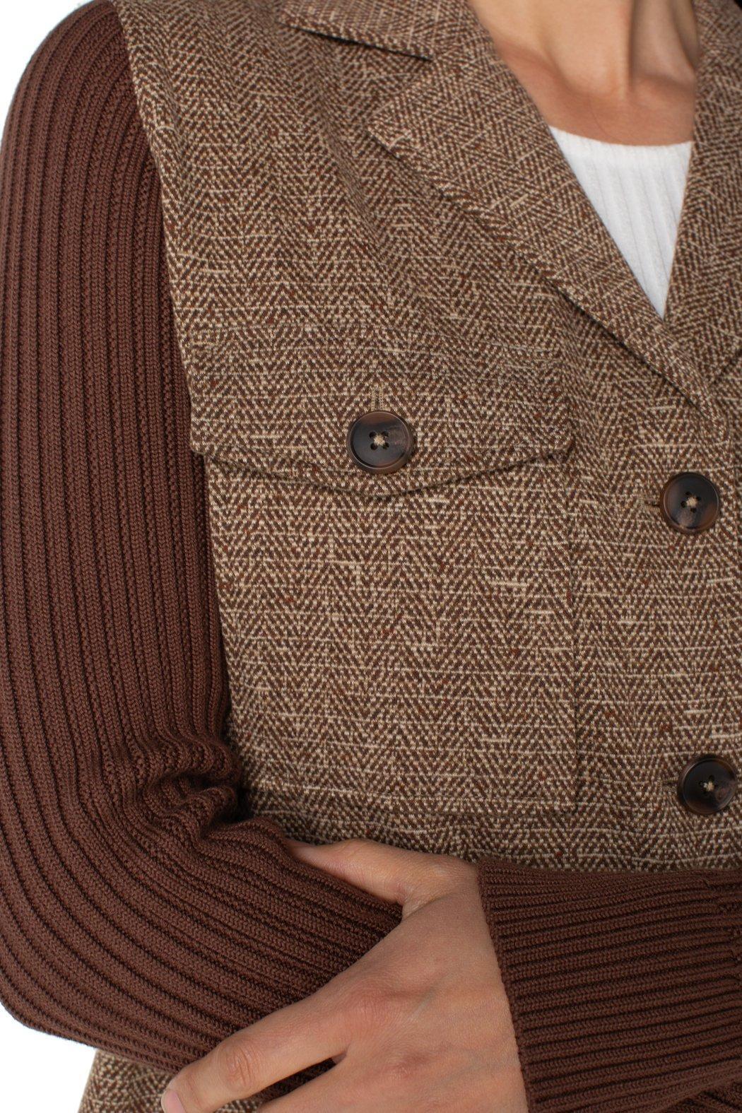 Shacket With Sweater Sleeves Product Image