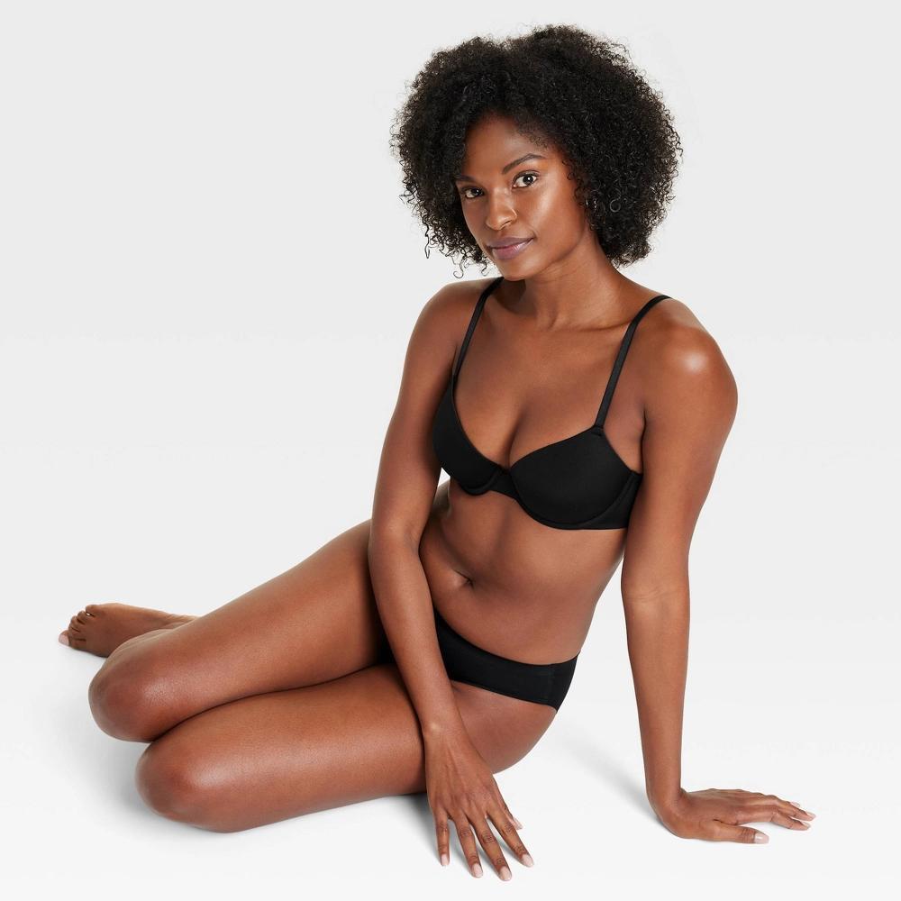 Women's Demi T-Shirt Push-Up Bra - Auden™ Black 40C: Light Lift, Molded Cup, Underwire, Adjustable Strap Product Image