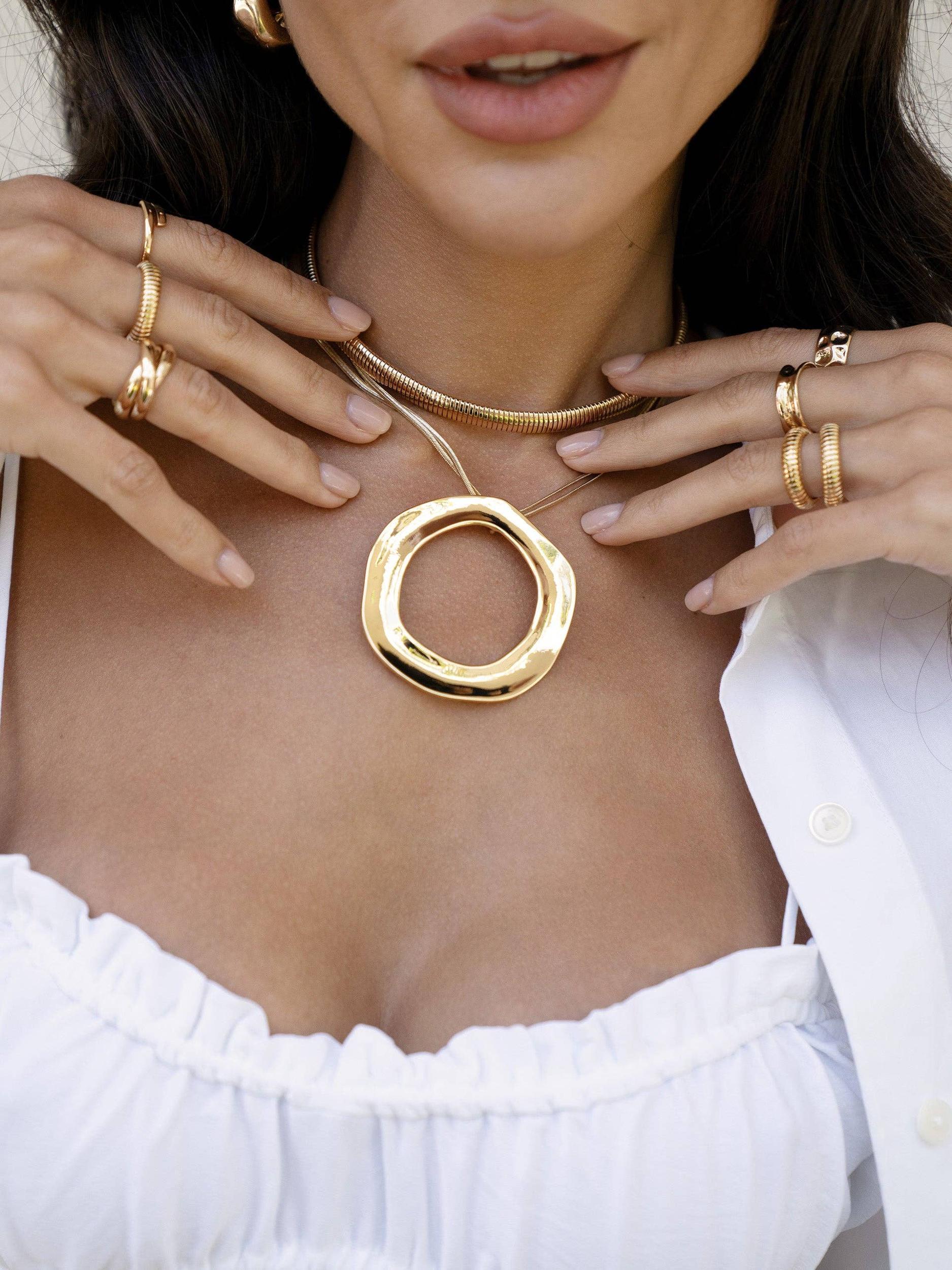 Open Circle Statement Necklace Product Image