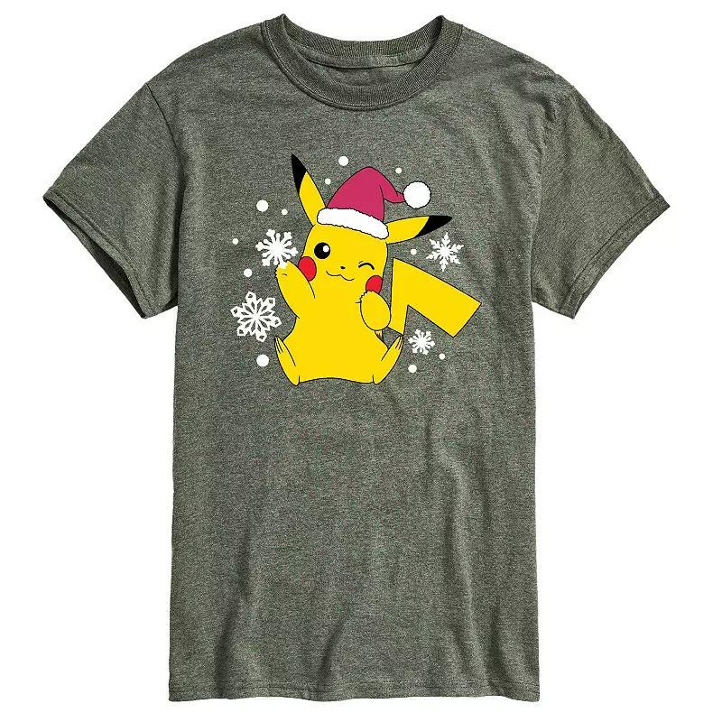 Mens Pokemon Santa Hat Snowflakes Tee Product Image