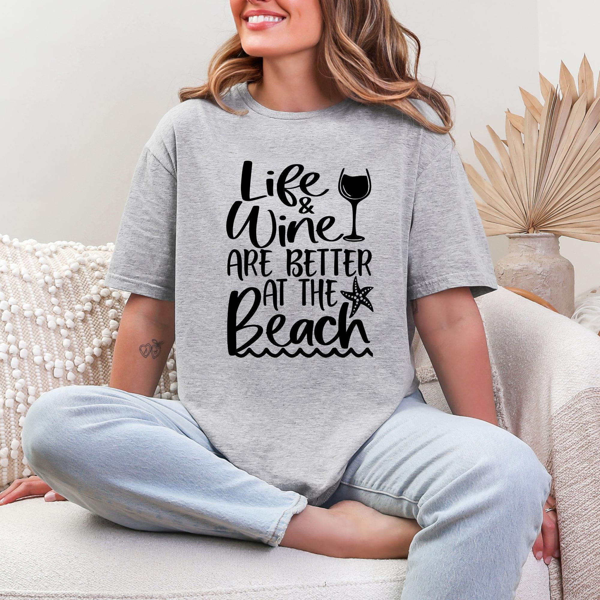 Wine On The Beach T-Shirt Product Image
