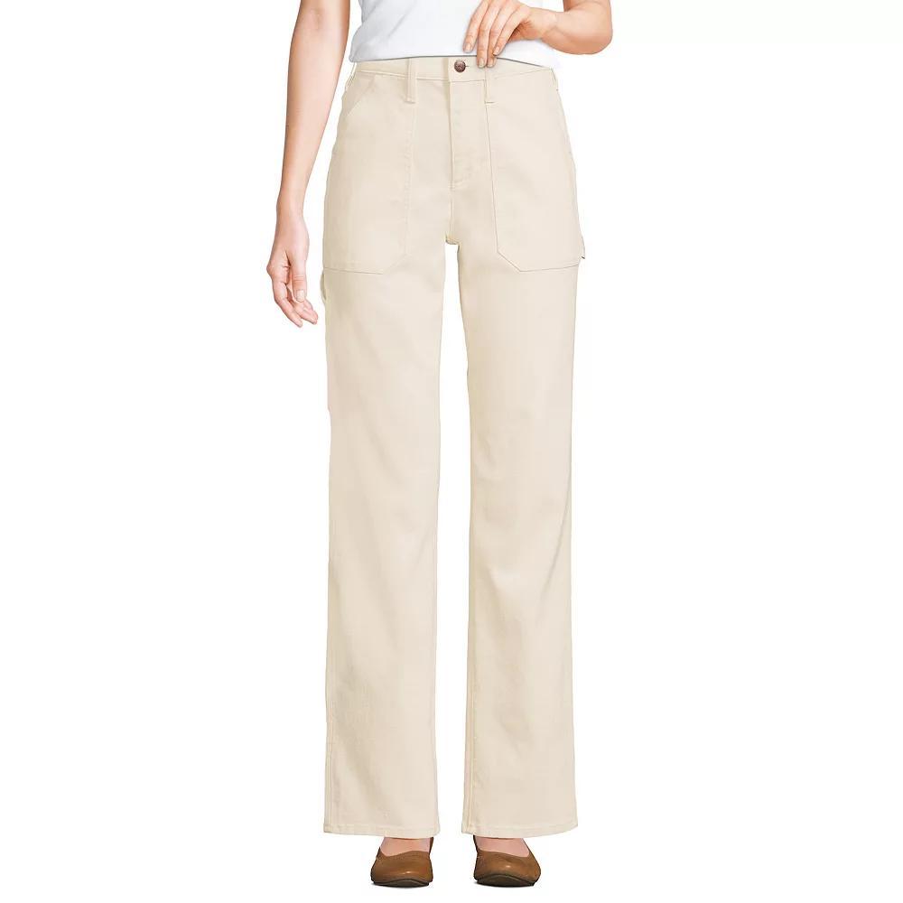 Women's Lands' End High-Rise Relaxed-Fit Straight-Leg Recover Denim Jeans, Size: 18X30, Natural Product Image