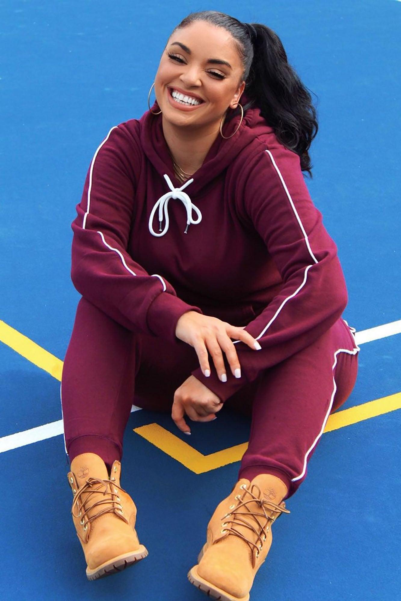Tennis And Chill Fleece Pullover Hoodie - Burgundy Product Image