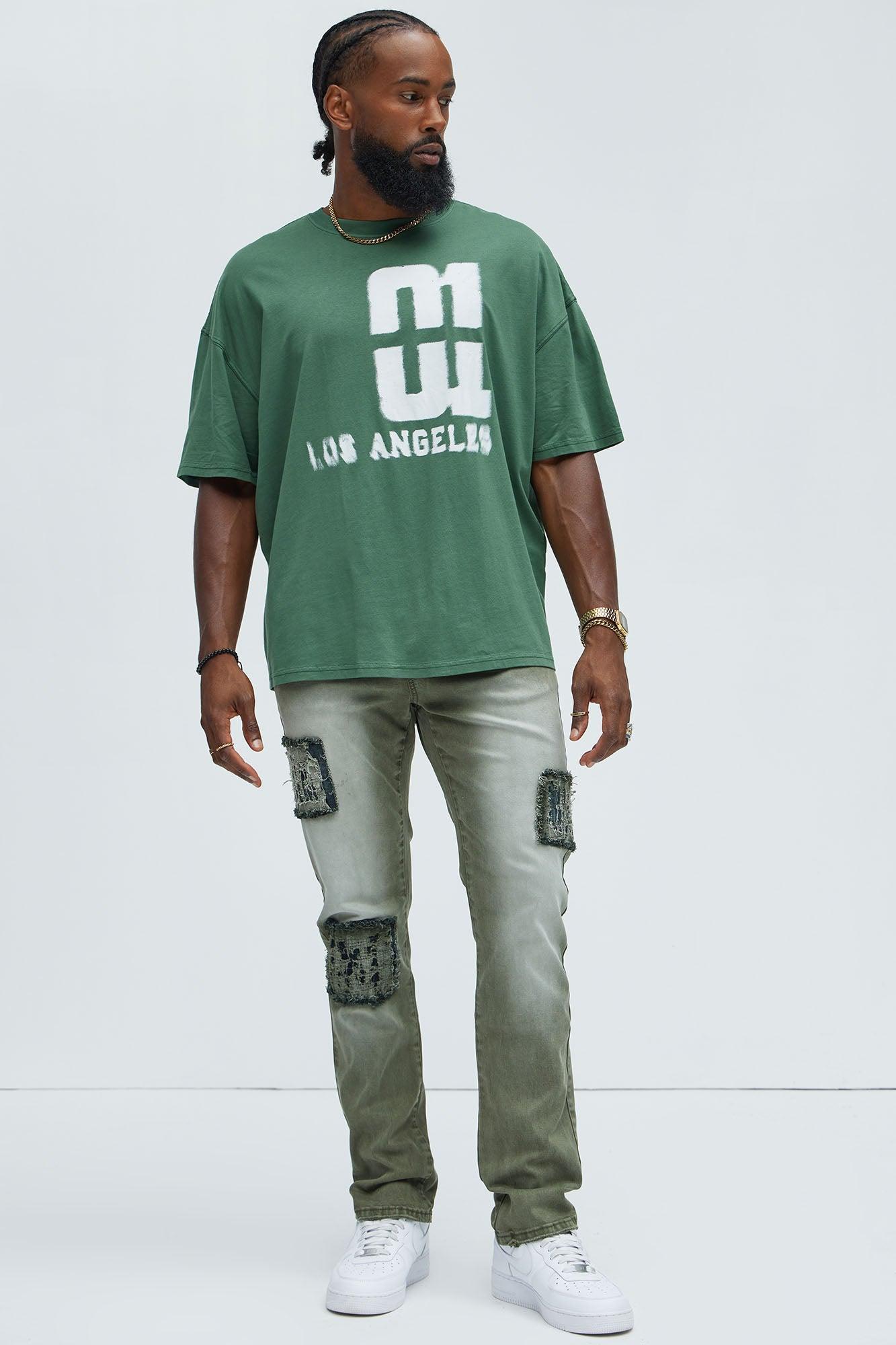 Los Angeles 01 Oversized Short Sleeve Tee - Olive Product Image