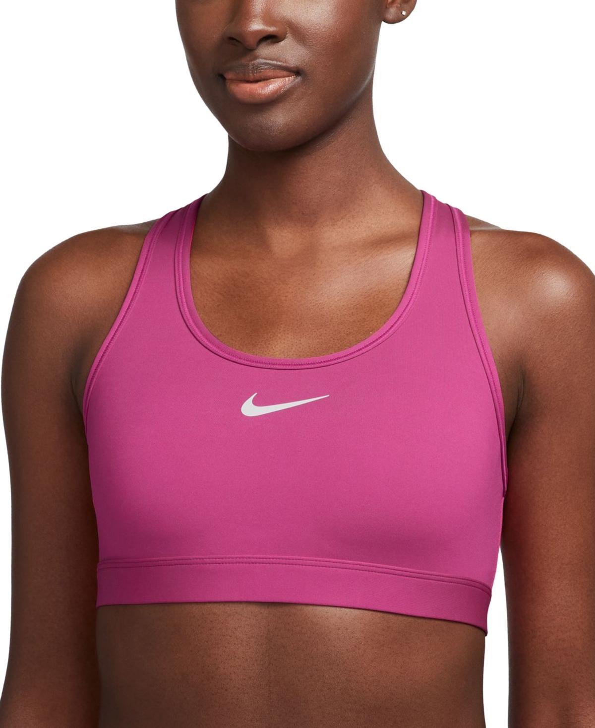 Nike Women's Swoosh Medium Support Sports Bra in White/White Size 2XL 100% Polyester/Spandex Product Image