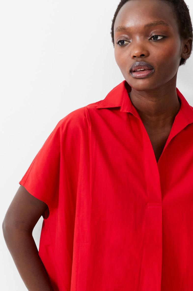 Poplin Shirting Popover - True Red Product Image