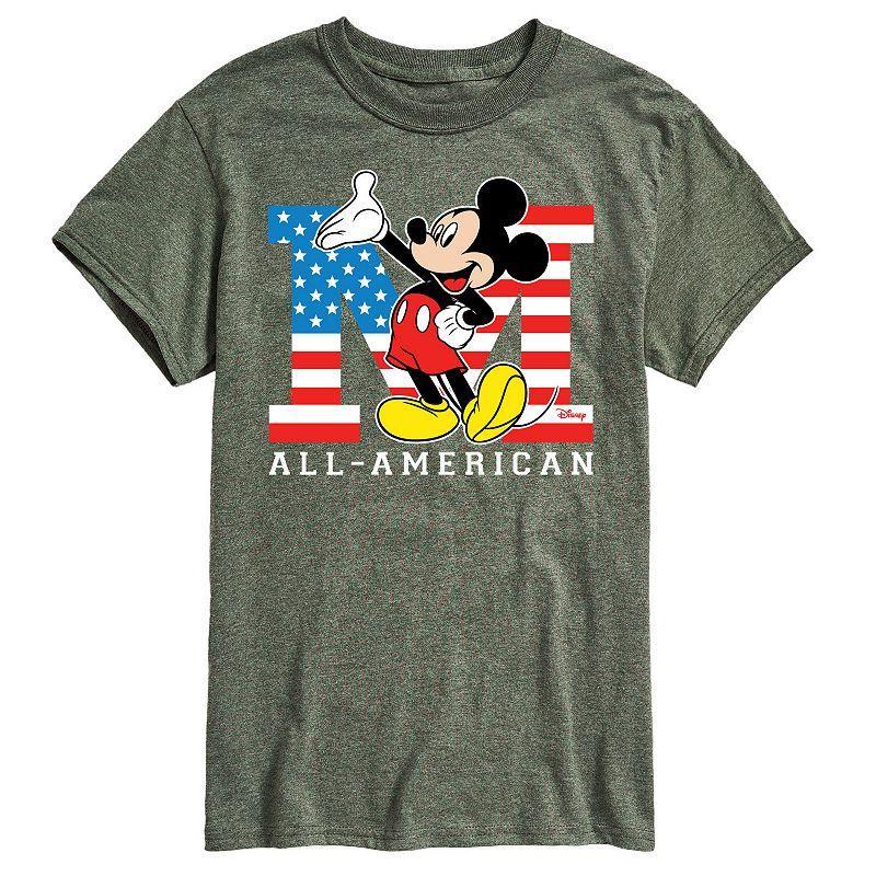 Disney's Mickey Mouse Men's Flag Graphic Tee, Size: Medium, Gray Product Image