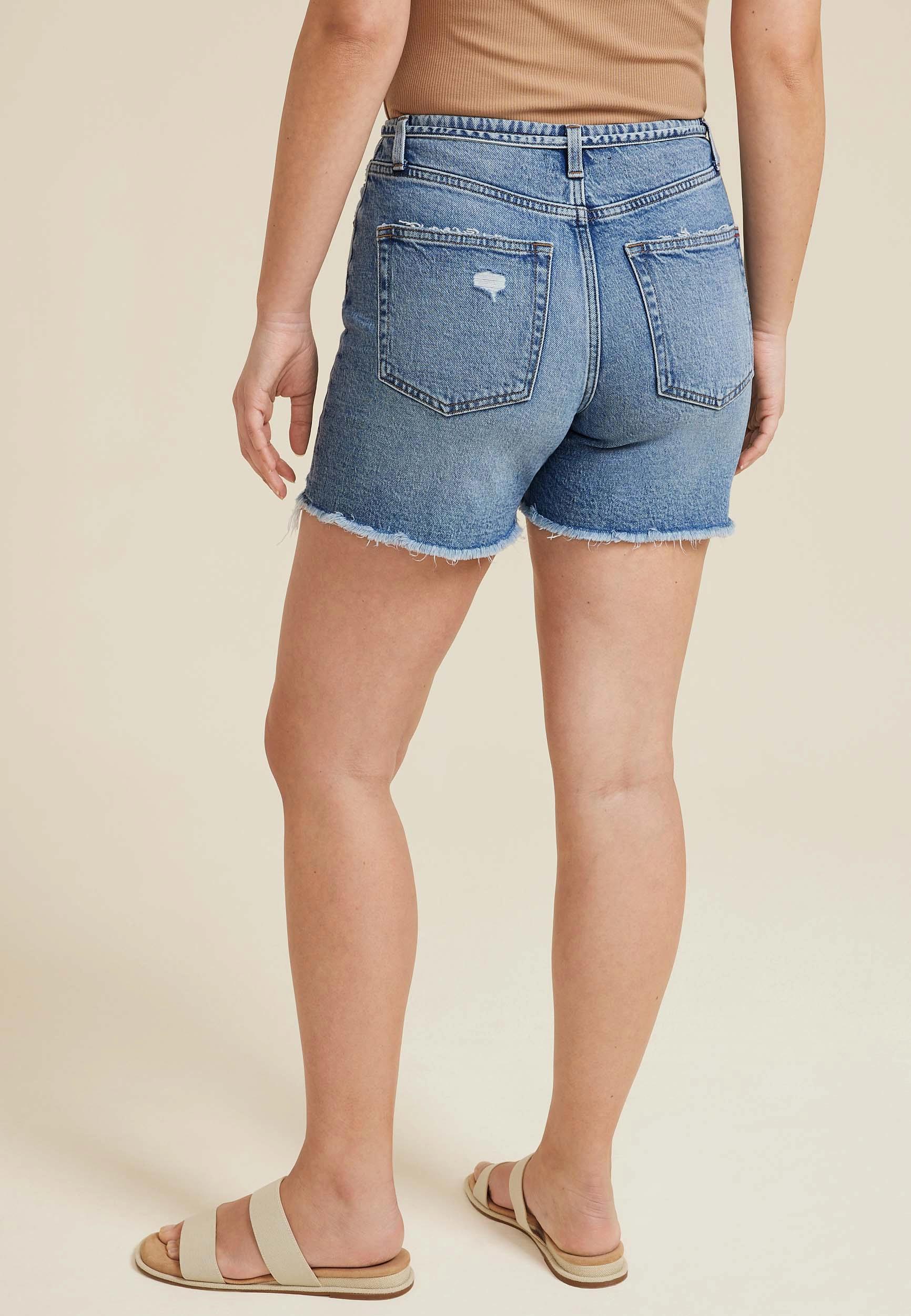 Maurices Womens Edgely High Rise Self Tie 5In Shorts Blue Size 2 Product Image