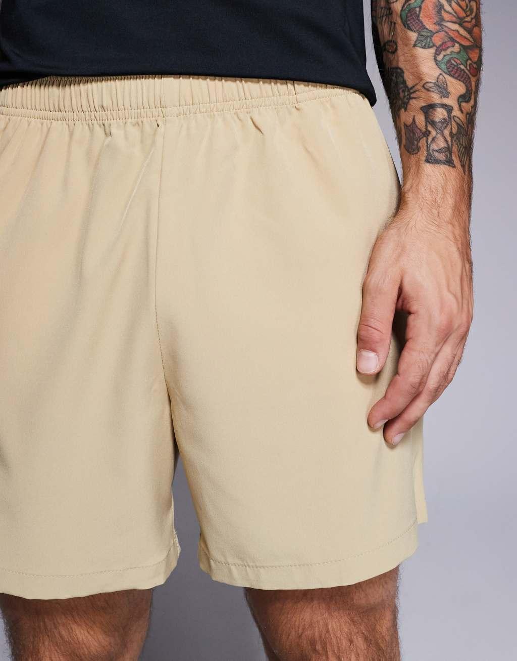 ASOS 4505 Icon 5 inch quick dry training shorts with zip pockets in sand Product Image