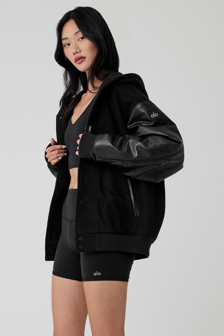 Select Hooded Bomber Jacket - Black Product Image