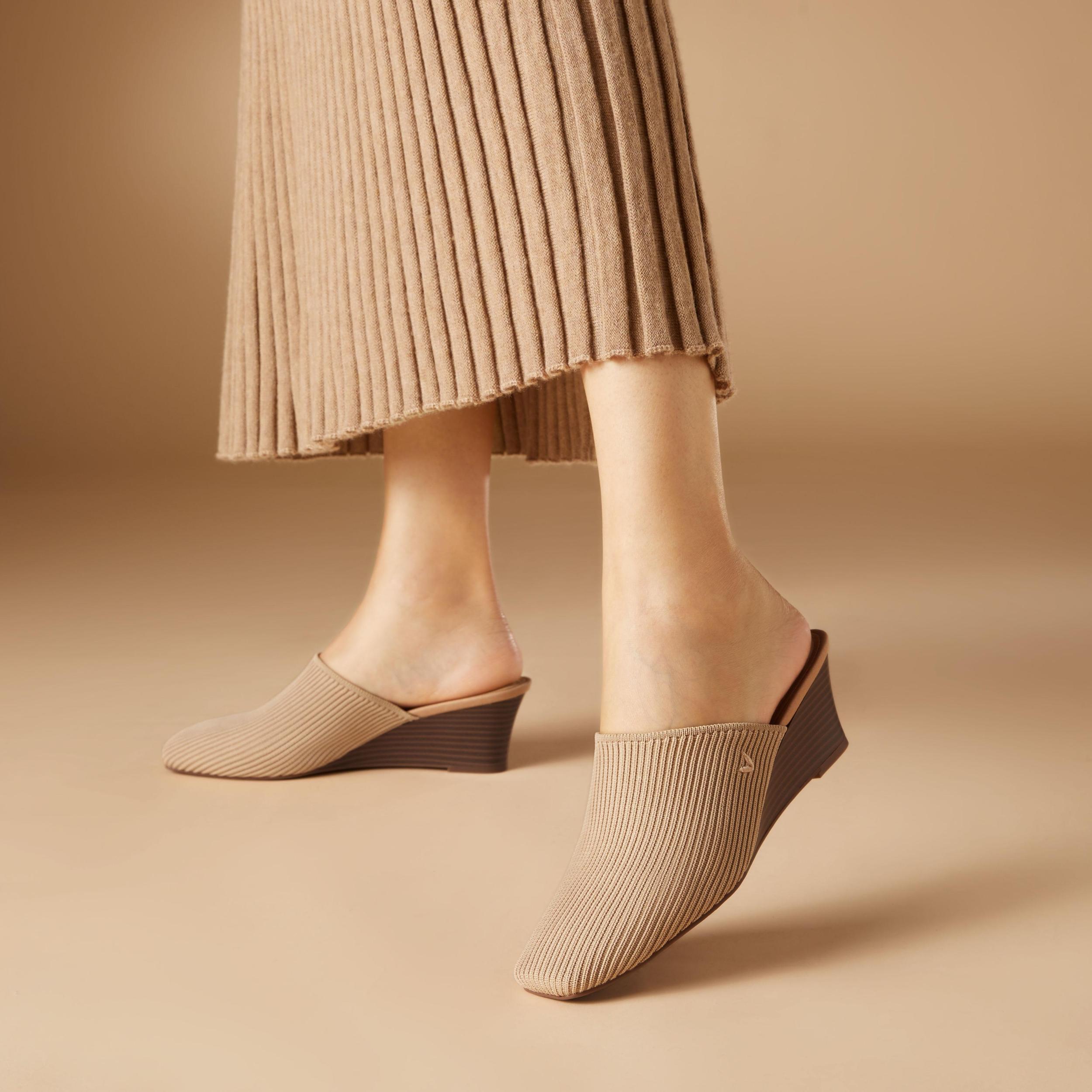 Square-Toe Wedge Mules (Margot Wedge Mules) Product Image