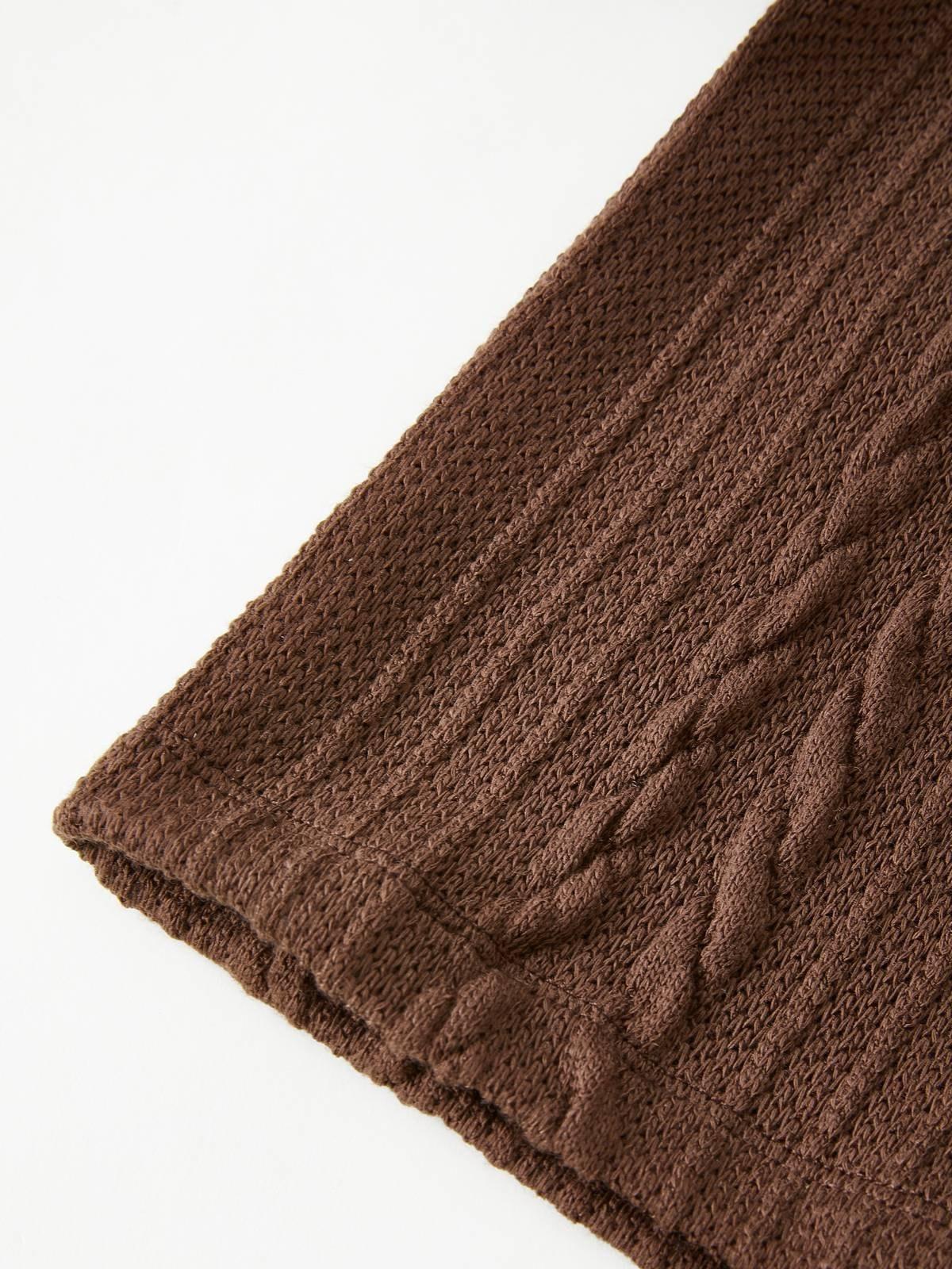 Vintage V Neck Cable Knit Top Product Image