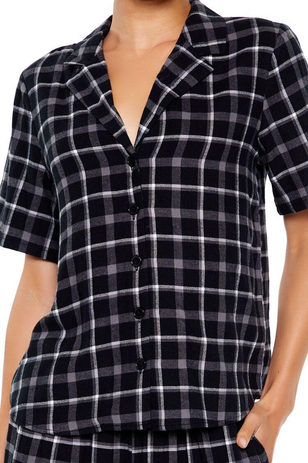 Plaid Shirt & Pants Flannel Pajama Set | Forever 21 Product Image