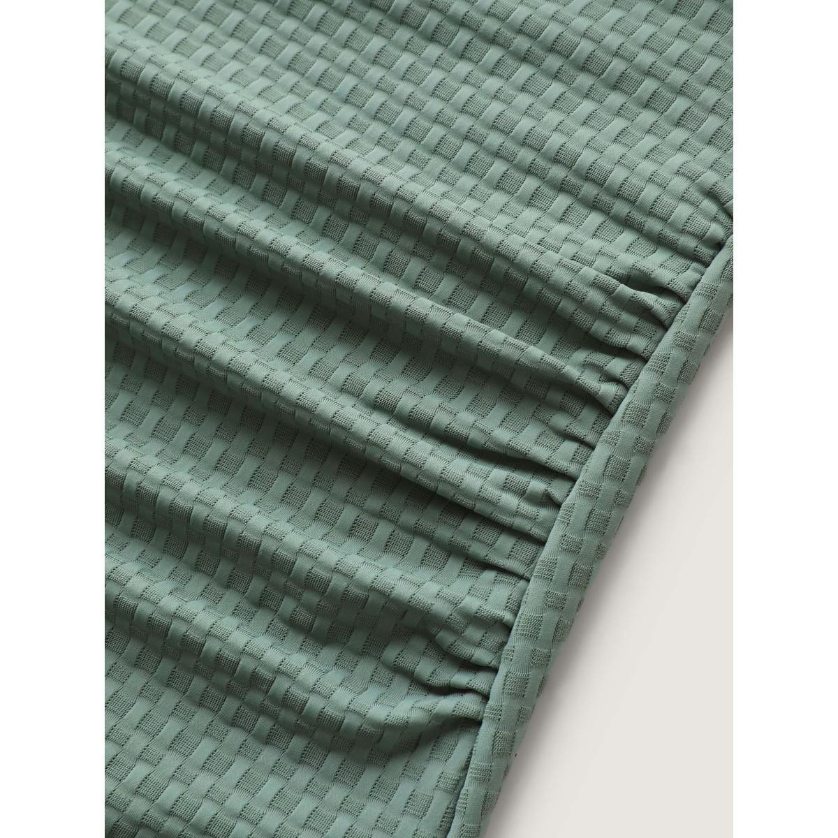 Plus Size Textured Ruffled Solid One-Piece Swimsuit Women's Swimwear Greenbean Beach Texture Curve Bathing Suits High stretch One Pieces BloomChic 30/6X Product Image