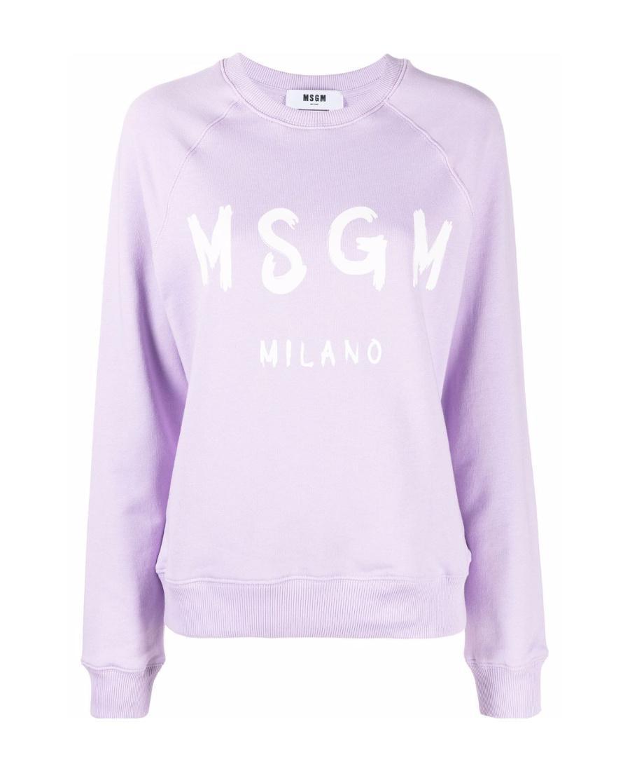 MSGM Logo Crew-neck Sweatshirt In White Product Image