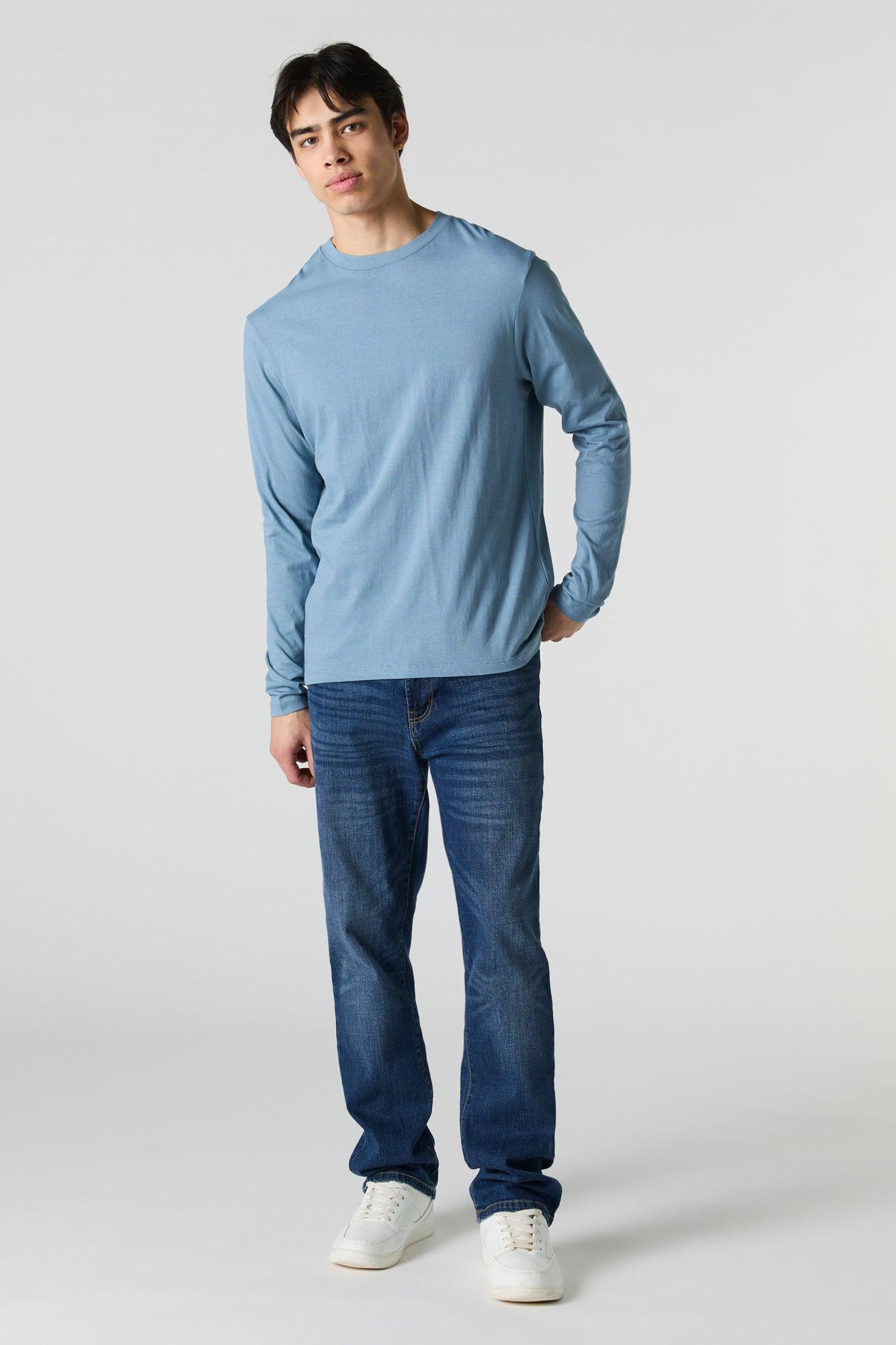 Solid Crewneck Long Sleeve Top Male Product Image