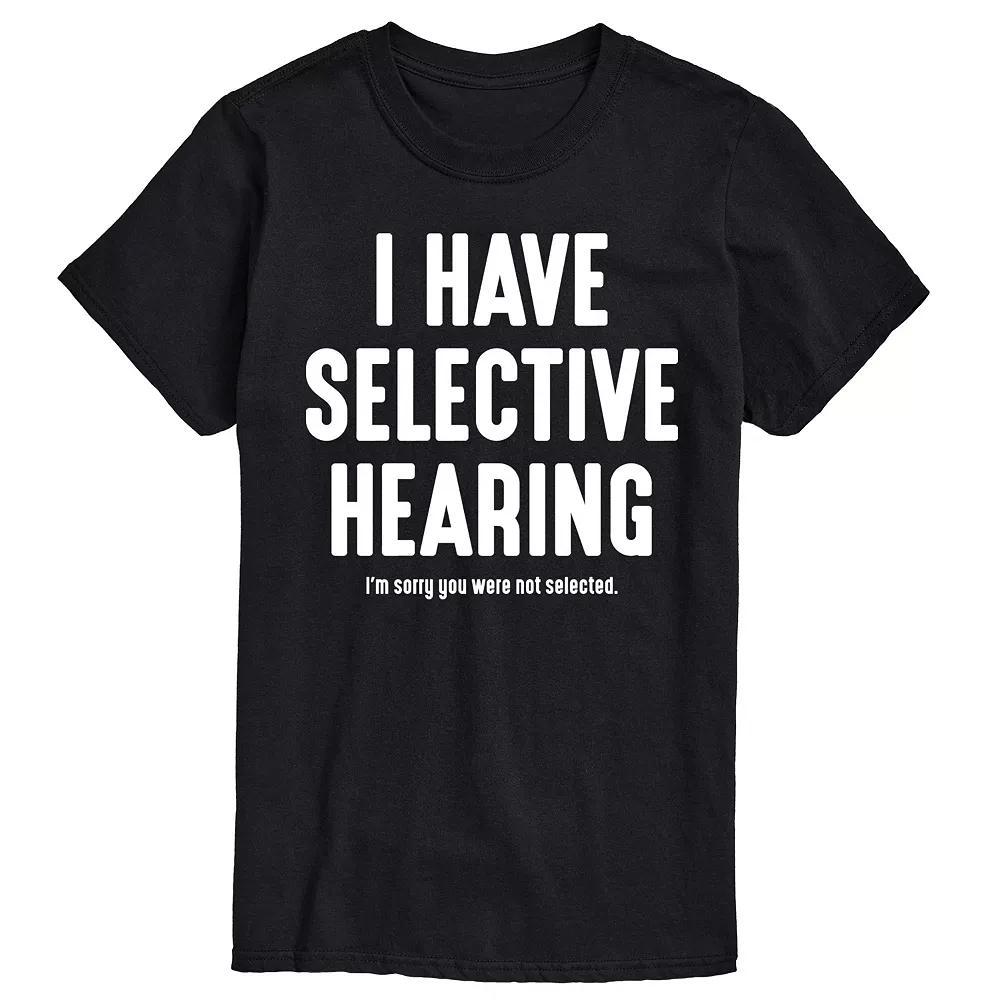 Big & Tall Selective Hearing Graphic Tee, Men's, Size: 5XB, Black Product Image