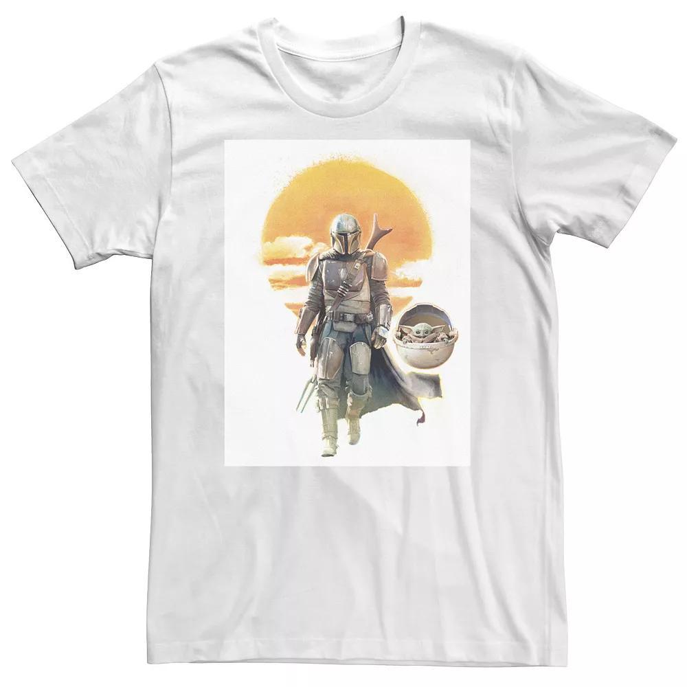 Big & Tall Star Wars The Mandalorian The Child Sunset Walk Portrait Tee, Men's, Size: XL Tall, White Product Image