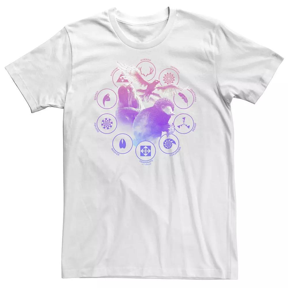 Big & Tall Fantastic Beasts - Grindelwald Color Chomatic Beasts Symbols Tee, Men's, Size: 3XL Tall, White Product Image