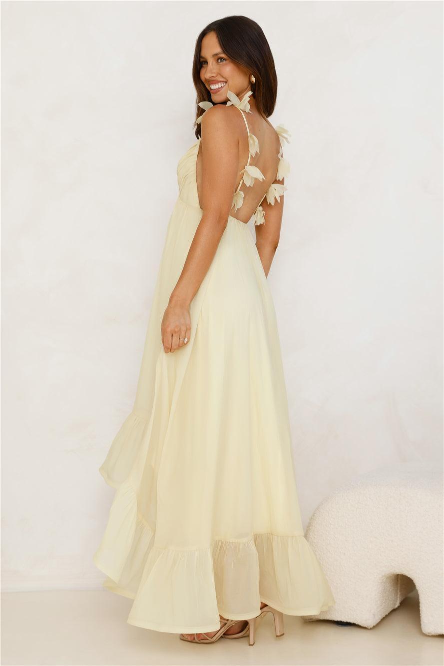 Floating On Florals Maxi Dress Yellow Product Image