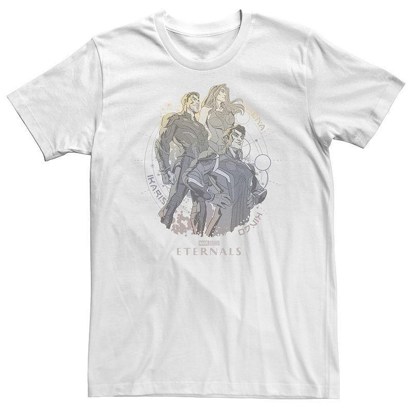 Big & Tall Marvel Eternals The Immortals Of Earth Sketched Collage Tee, Men's, Size: 3XL Tall, White Product Image
