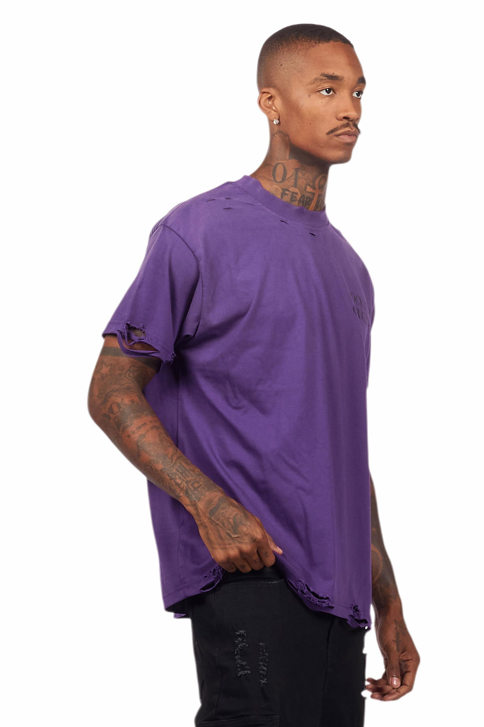 Drako Purple Oversized Graphic T-Shirt Male Product Image