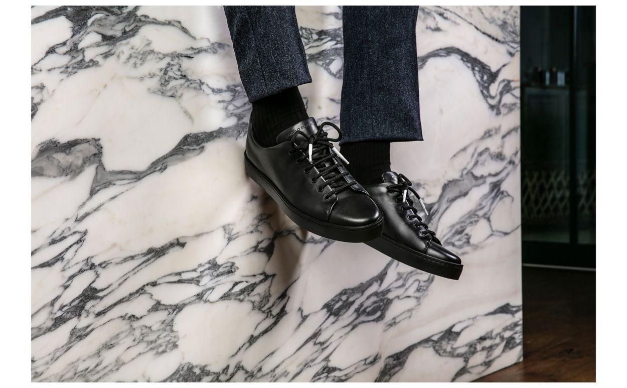 SEMANADO Black Calf Leather Sneakers Product Image