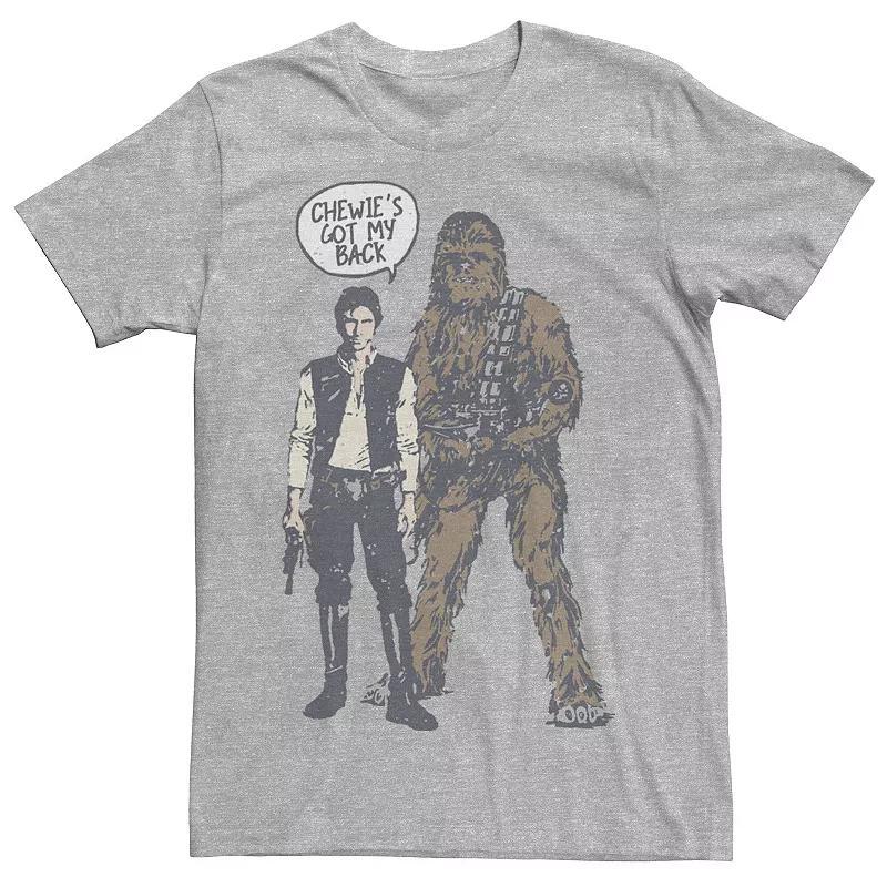 Men's Star Wars Han Chewie's Got My Back Doodle Tee, Size: Medium, Athletic Grey Product Image