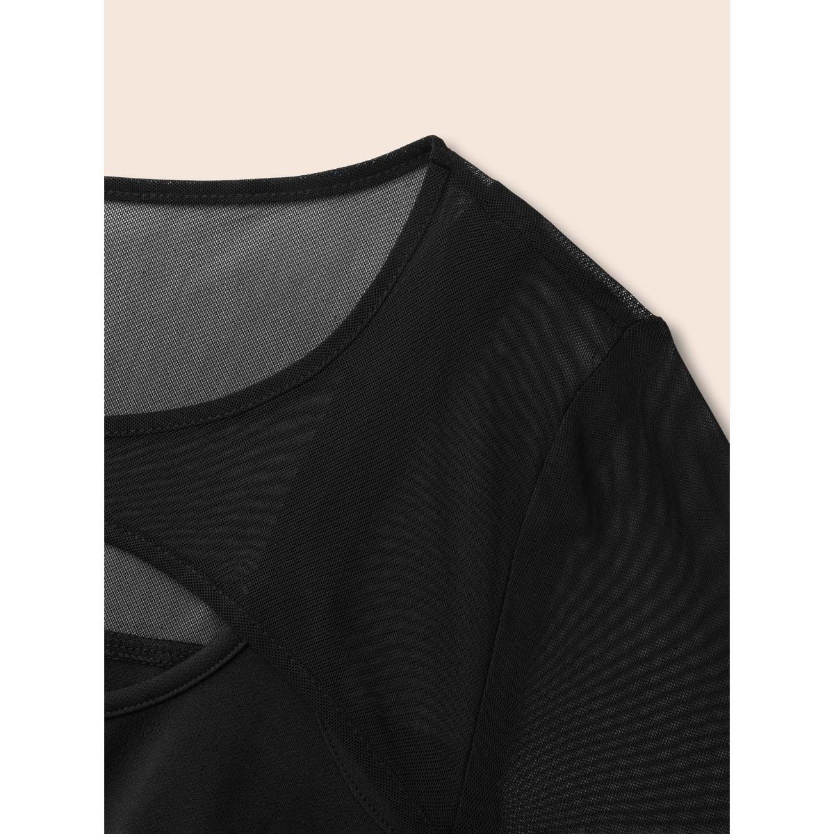 Plus Size Gothic Knit Faux Two Piece Dress Black Women Cocktail See through Party Curvy Bloomchic 28/5X Product Image