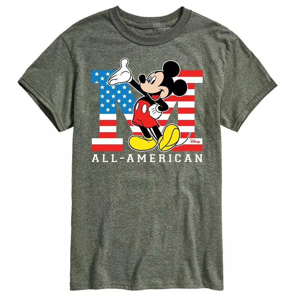 Disney's Mickey Mouse Men's Flag Graphic Tee, Size: Medium, Gray Product Image