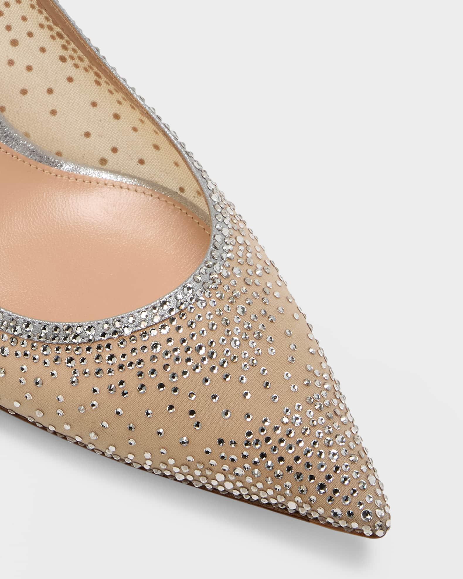 Strass Organza Kitten-Heel Slingback Pumps Product Image