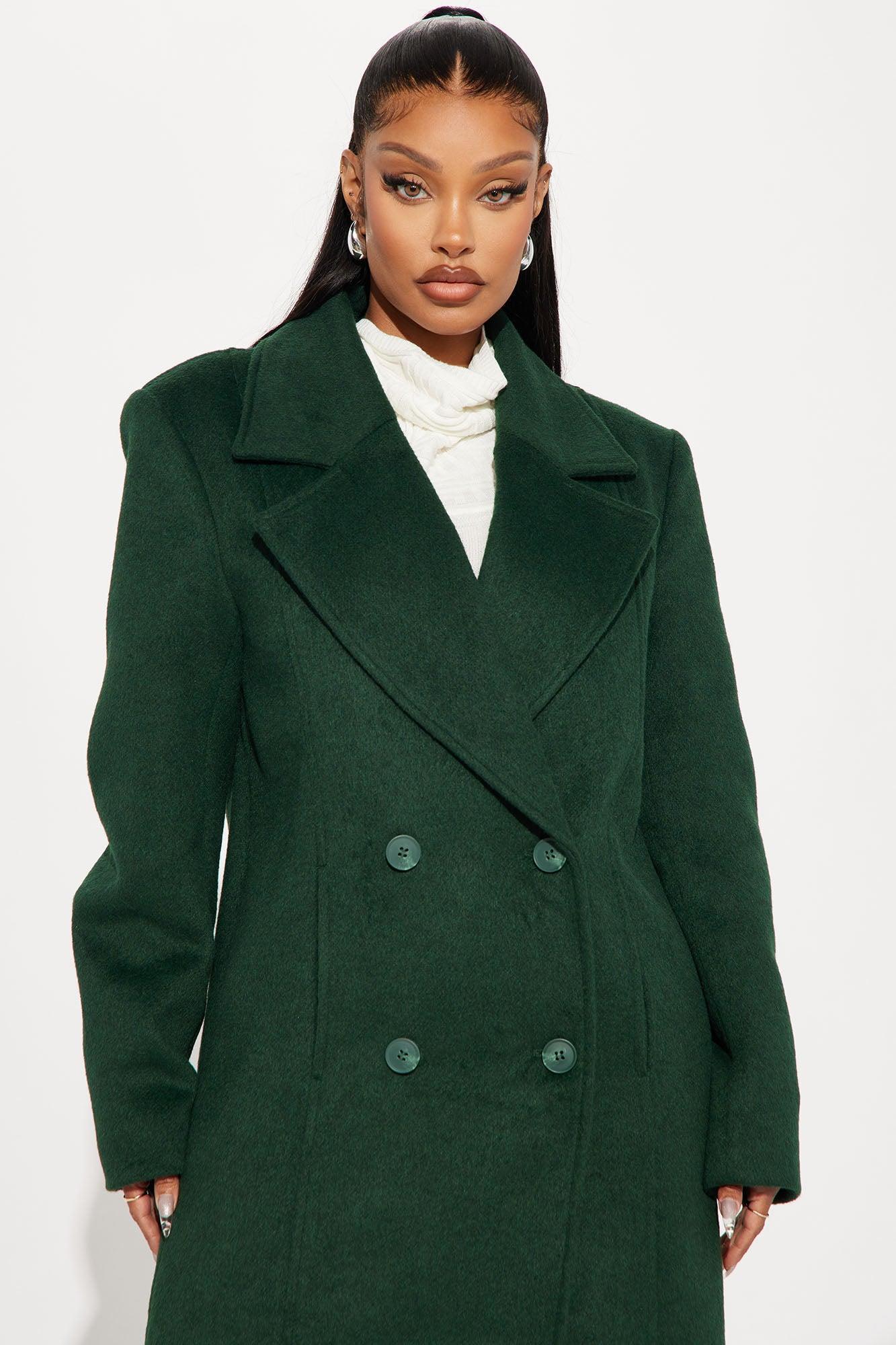 Melonie Wool Trench Coat - Hunter Product Image