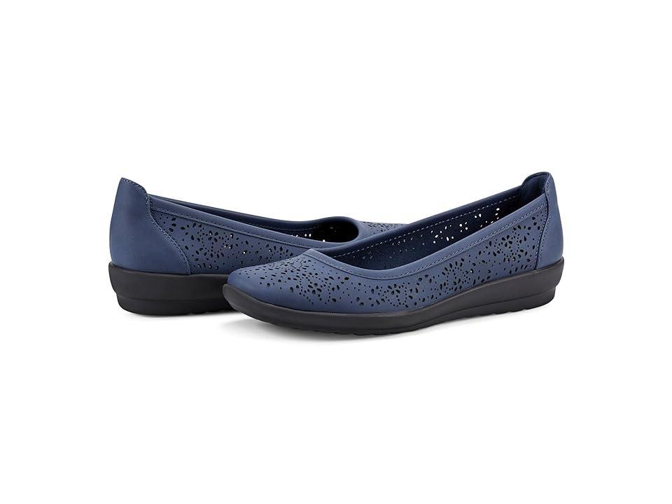 Easy Spirit Alessia Womens Perforated Demi Wedge Flats Blue Product Image