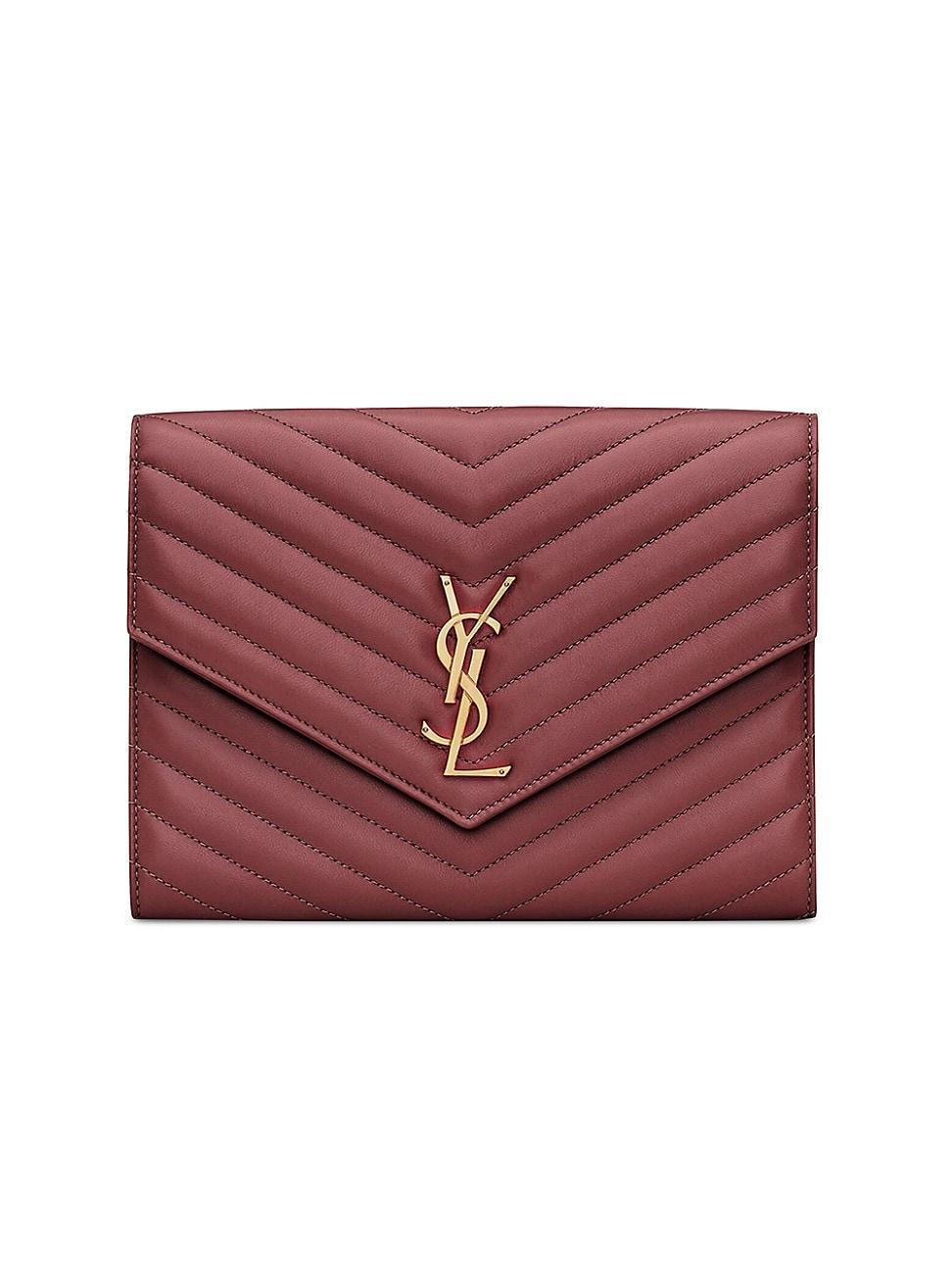 Saint Laurent Cassandre Matelasse Flap Pouch in Lambskin Product Image