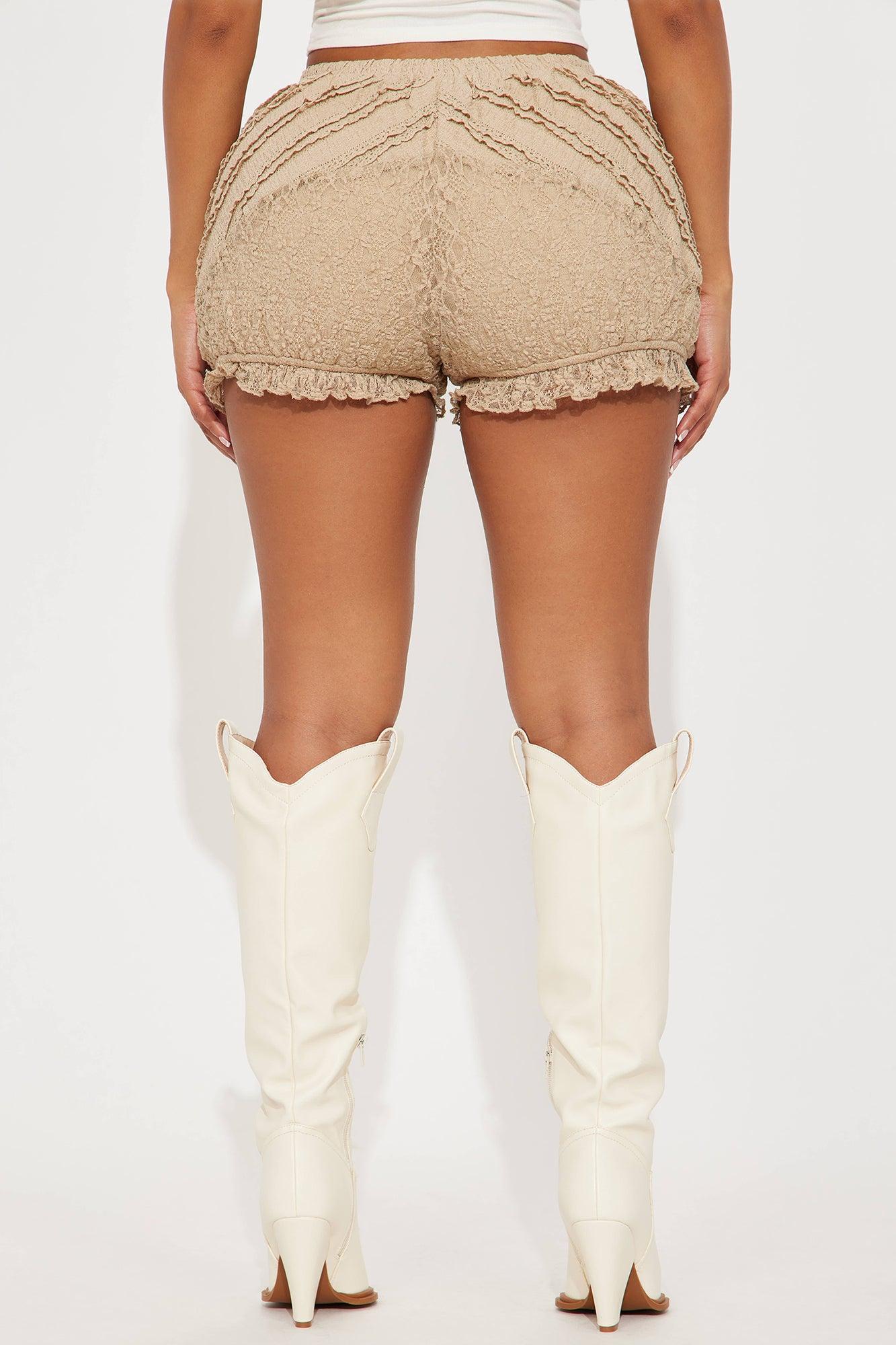Evelyn Lace Bloomer Short - Taupe Product Image
