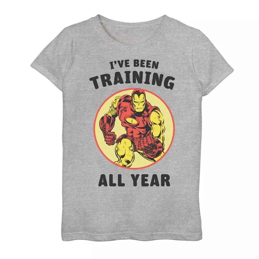 Girls 7-16 Girls Marvel Iron Man Year Training Graphic Tee, Girl's, Size: XL, Athletic Grey Product Image