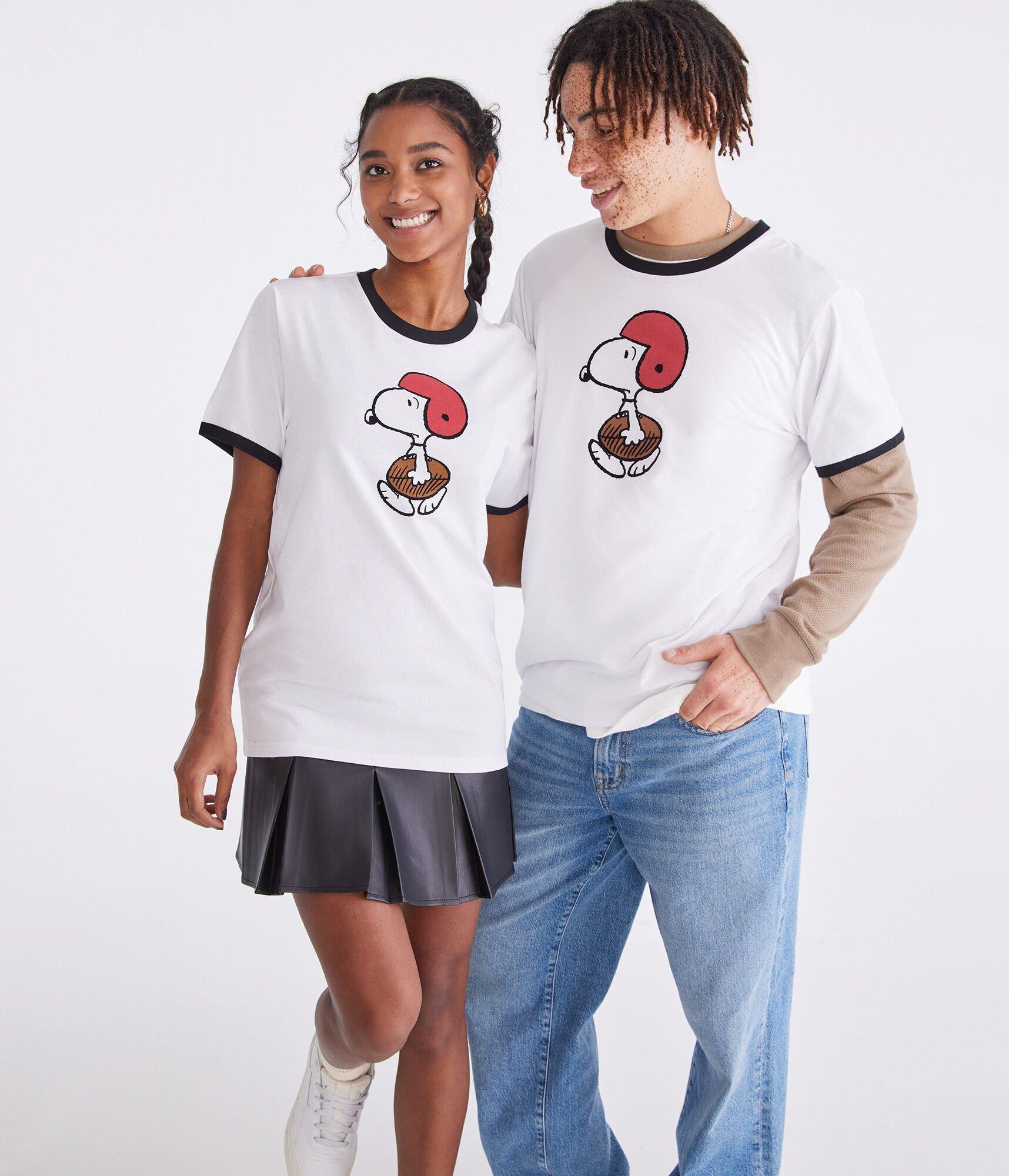 Peanuts® | Aéropostale Football Snoopy Relaxed Ringer Graphic Tee Product Image
